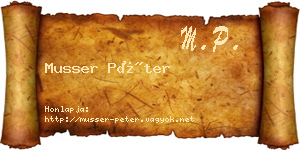 Musser Péter névjegykártya